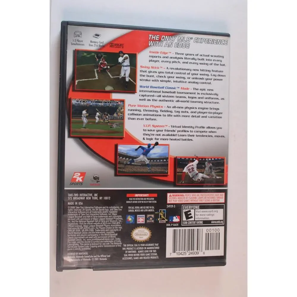 Major League Baseball 2K6 (Nintendo GameCube) Authentic, Tested/Works